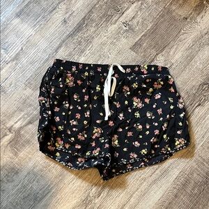 Aeropostale Black Floral Athletic Shorts